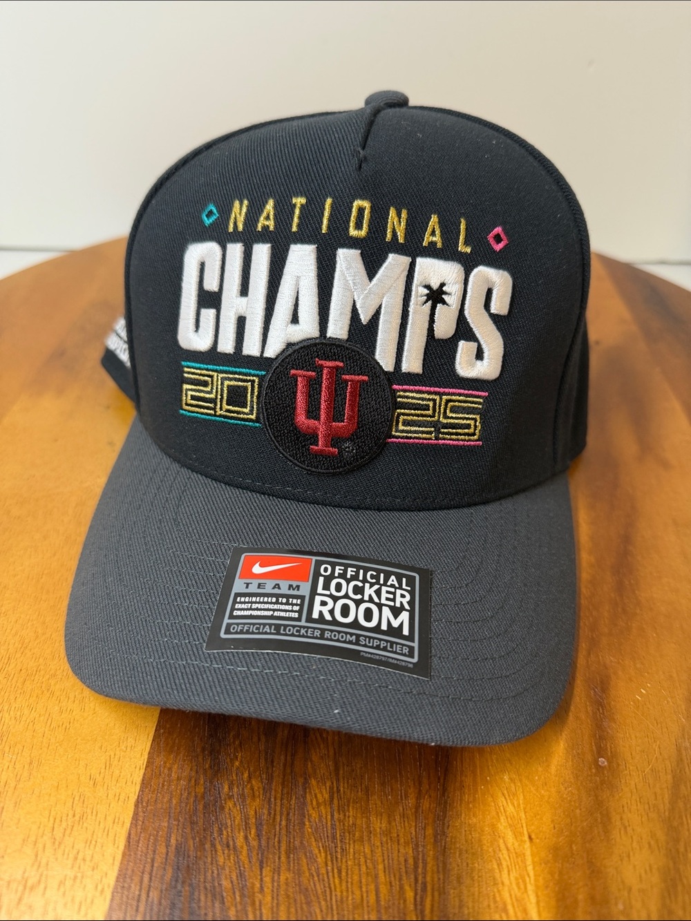 Indiana Hoosiers 2025 Black National Champs SnapBack Hat NWT